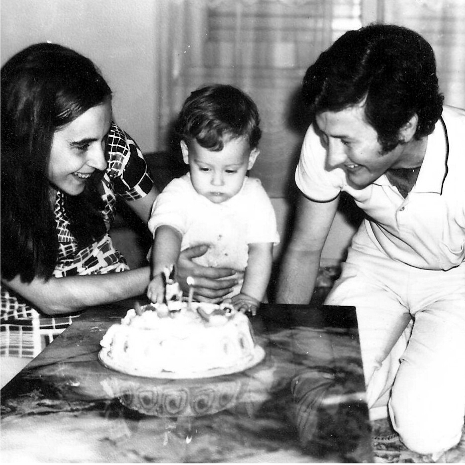 Chef Marcelo Baroni junto a su madre Estela Cerviño y Mario Edgardo Baroni