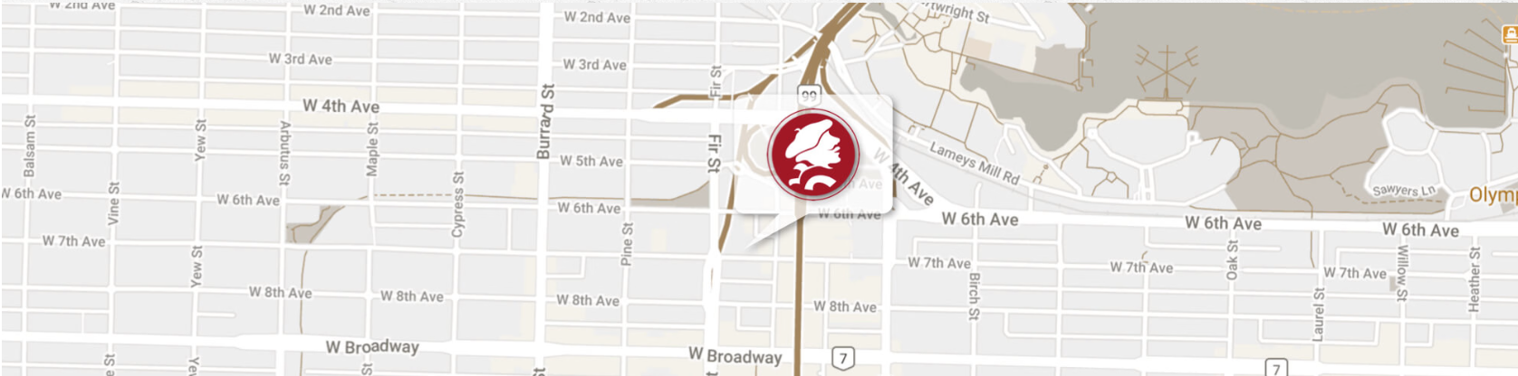 Map showing cafe location