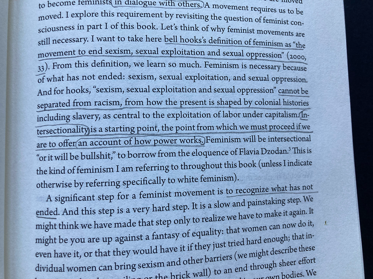 photo of page x of Sara Ahmed's book: Living a feminist life