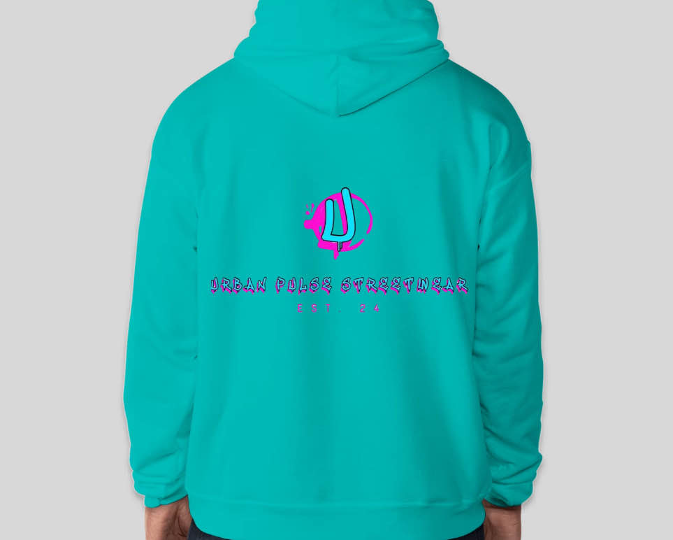 Neon Blue Hoodie View 2