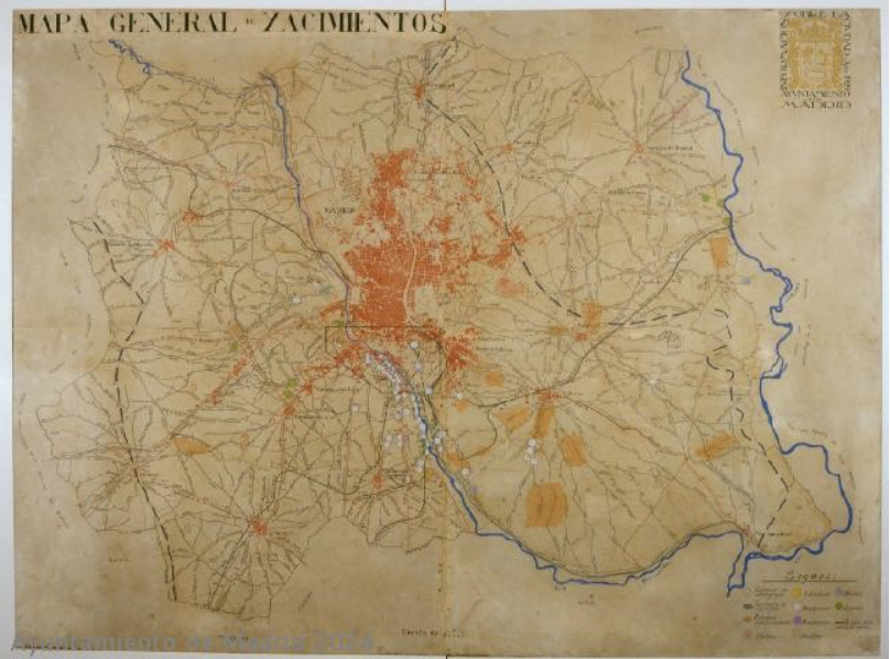 Mapa de la ciudad. El centro está pintado de rojo y recuerda al dibujo del elefante