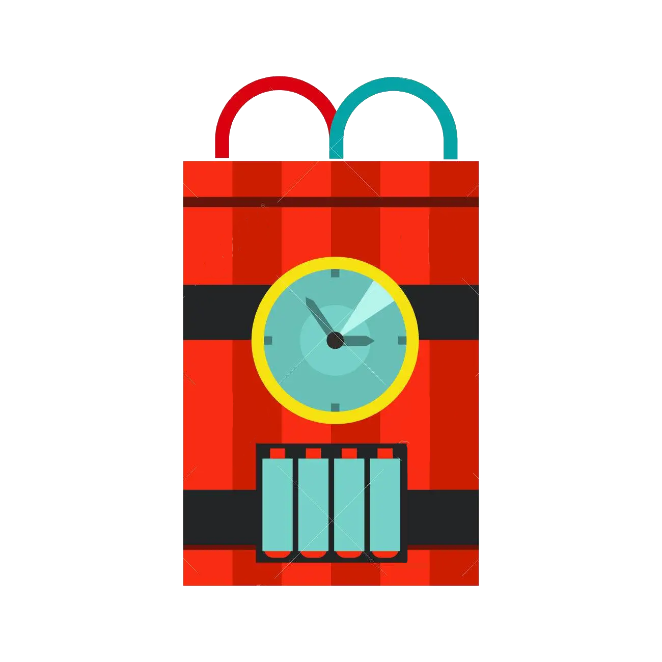 Bomb with timer and red and blue wires