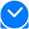 blue alarm clock button