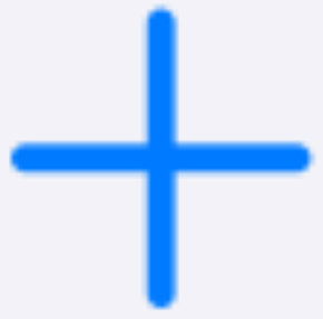 blue plus sign / add button
