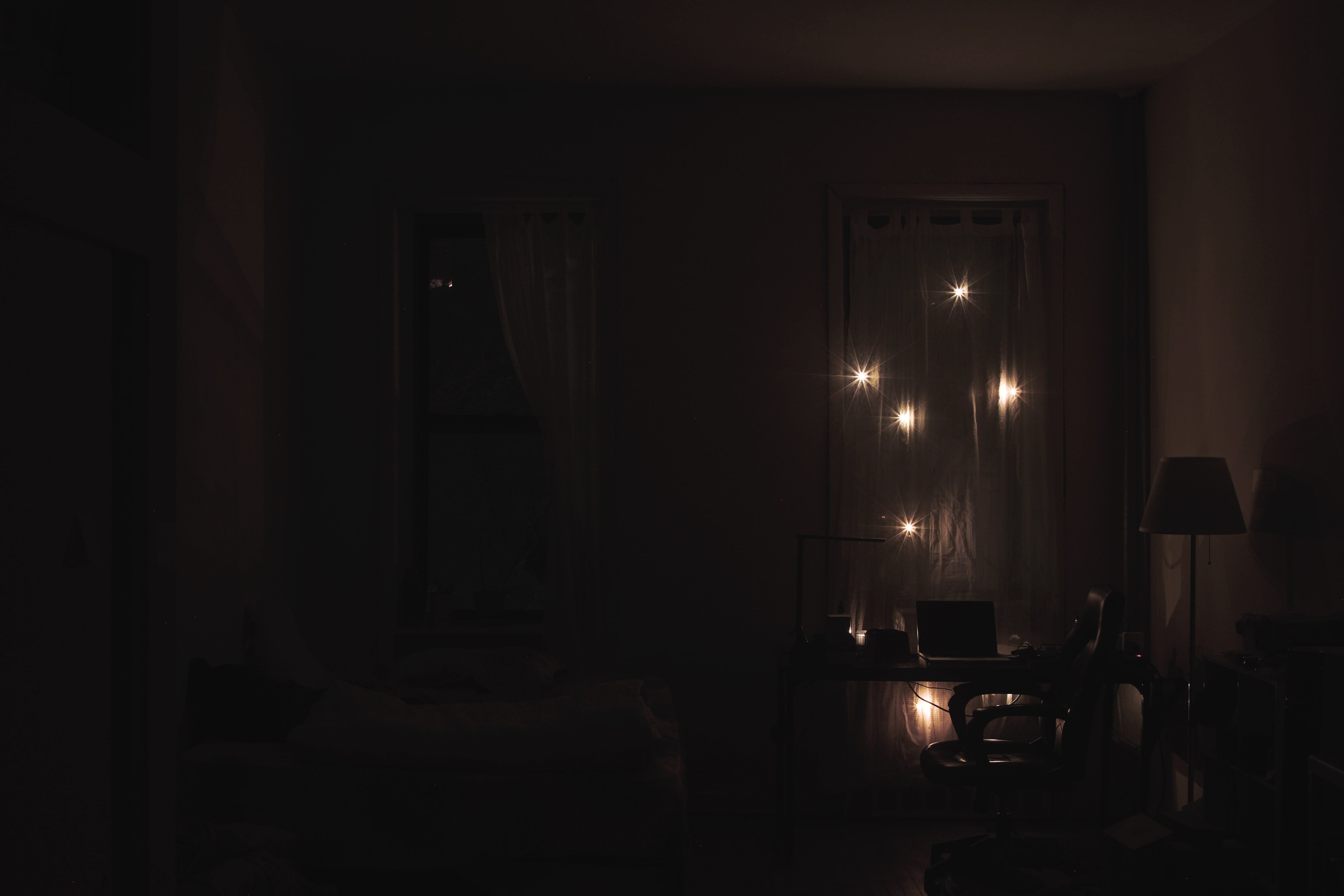 curtains at night