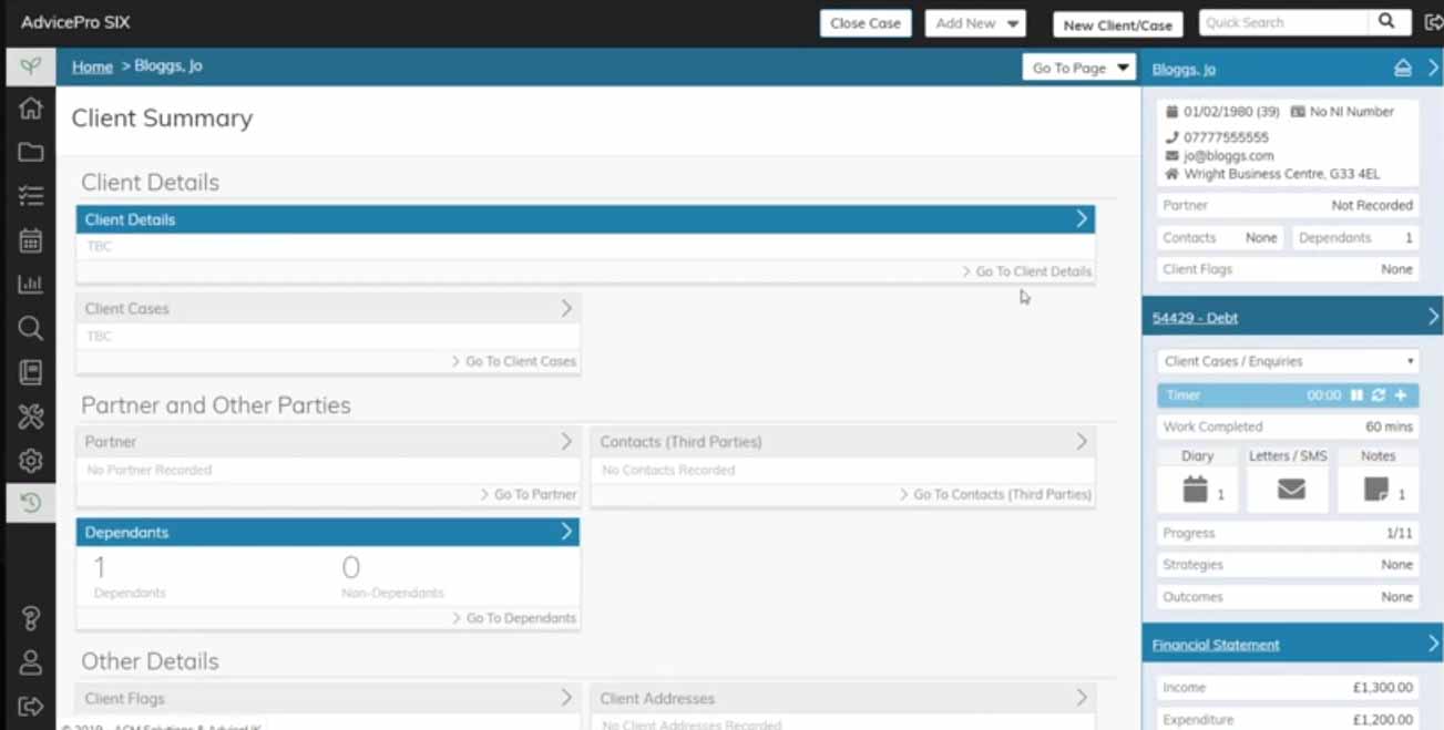 AdvicePro User Interface