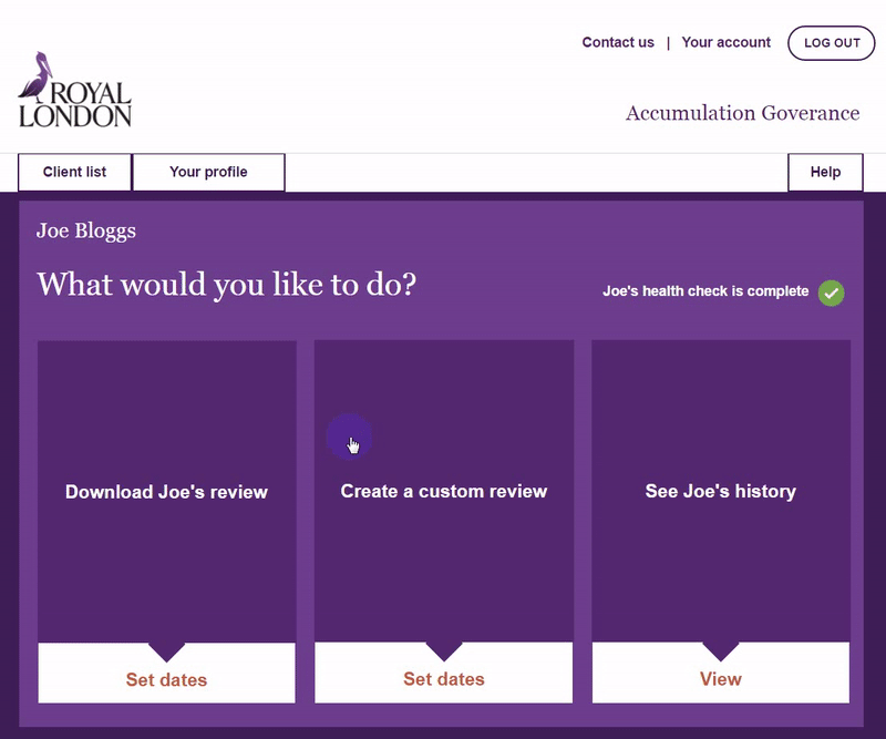 Royal London interactive prototype