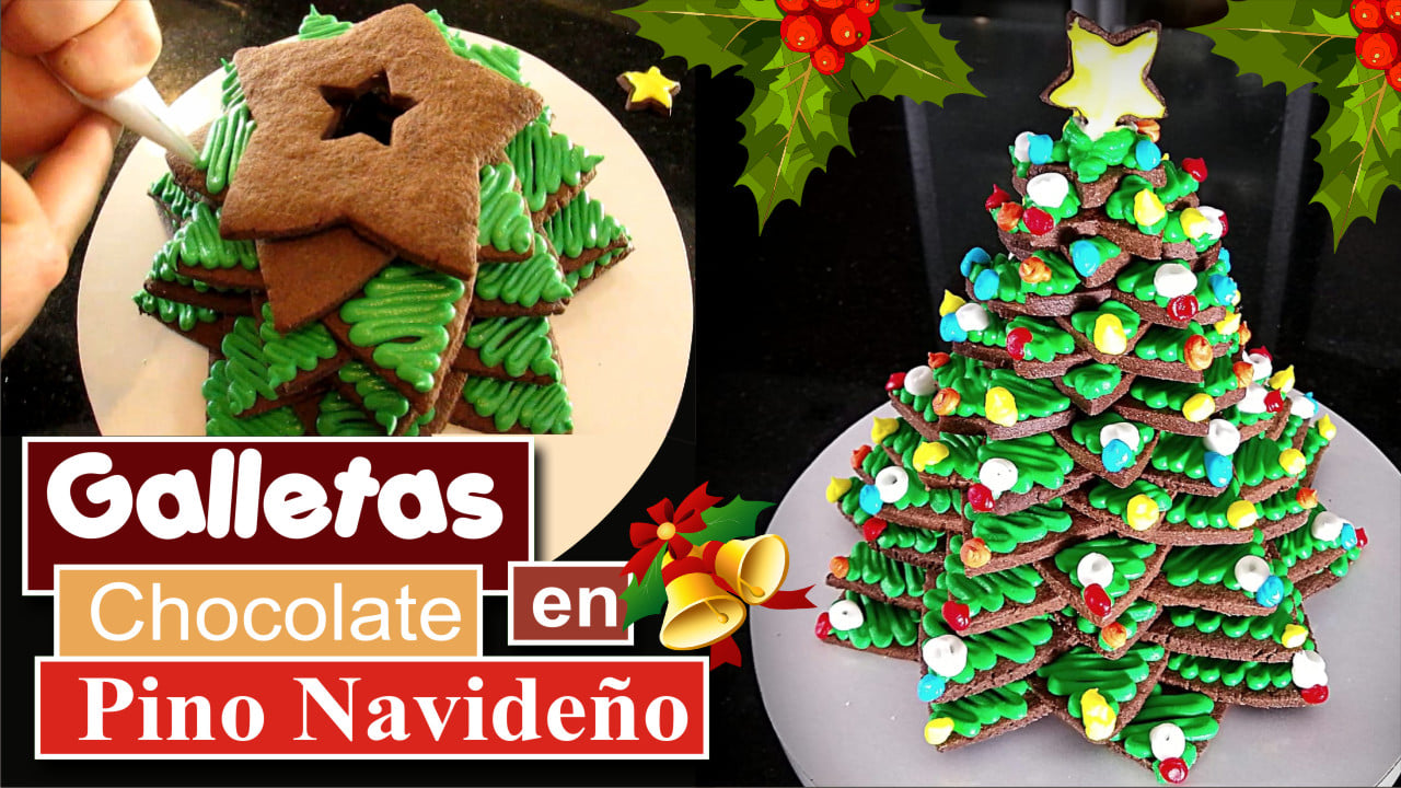 video Tutorial Pino navideño de galletas