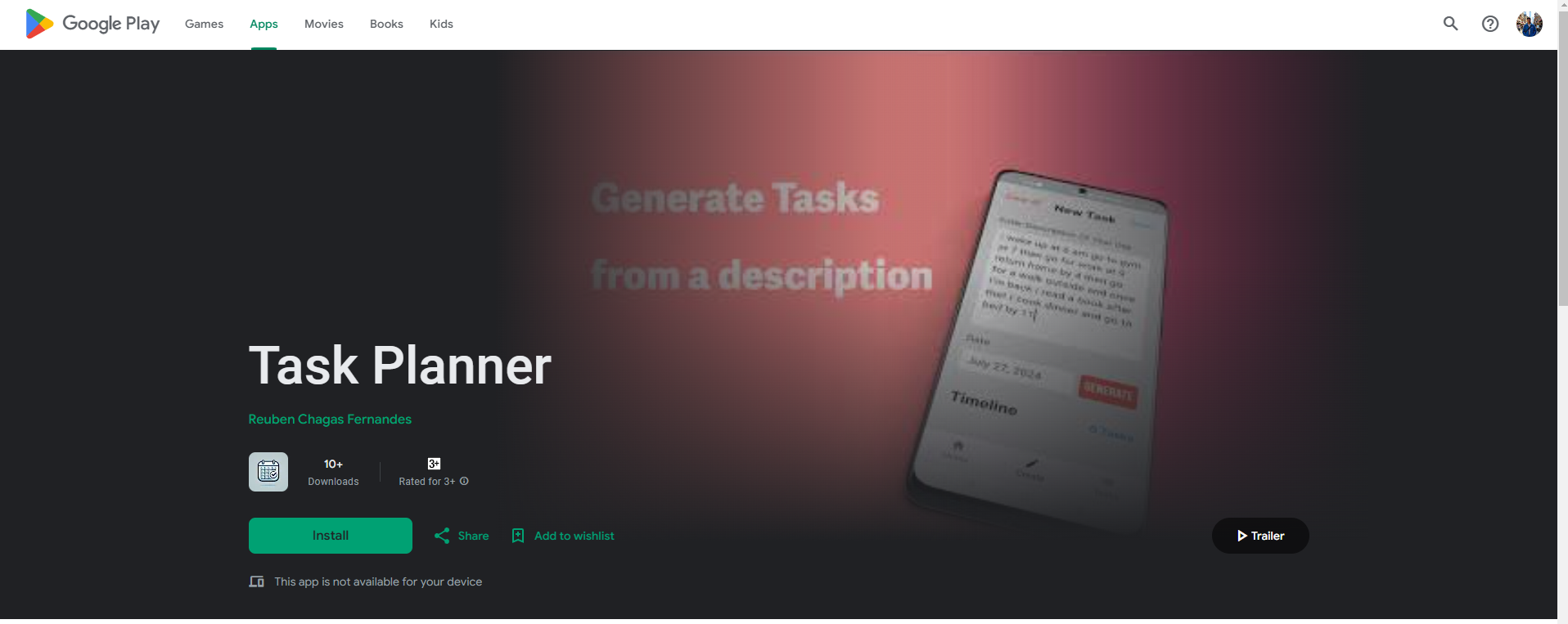 Task Planner App project screenshot