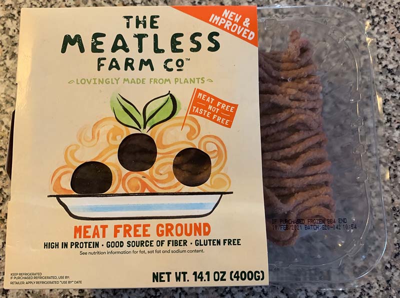 package of ground vegan meat