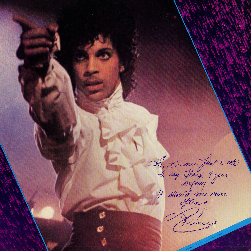 Prince's handwritten greeting from the Purple Rain souvenir tour book Prince's greeting from the tour book for the Purple Rain tour