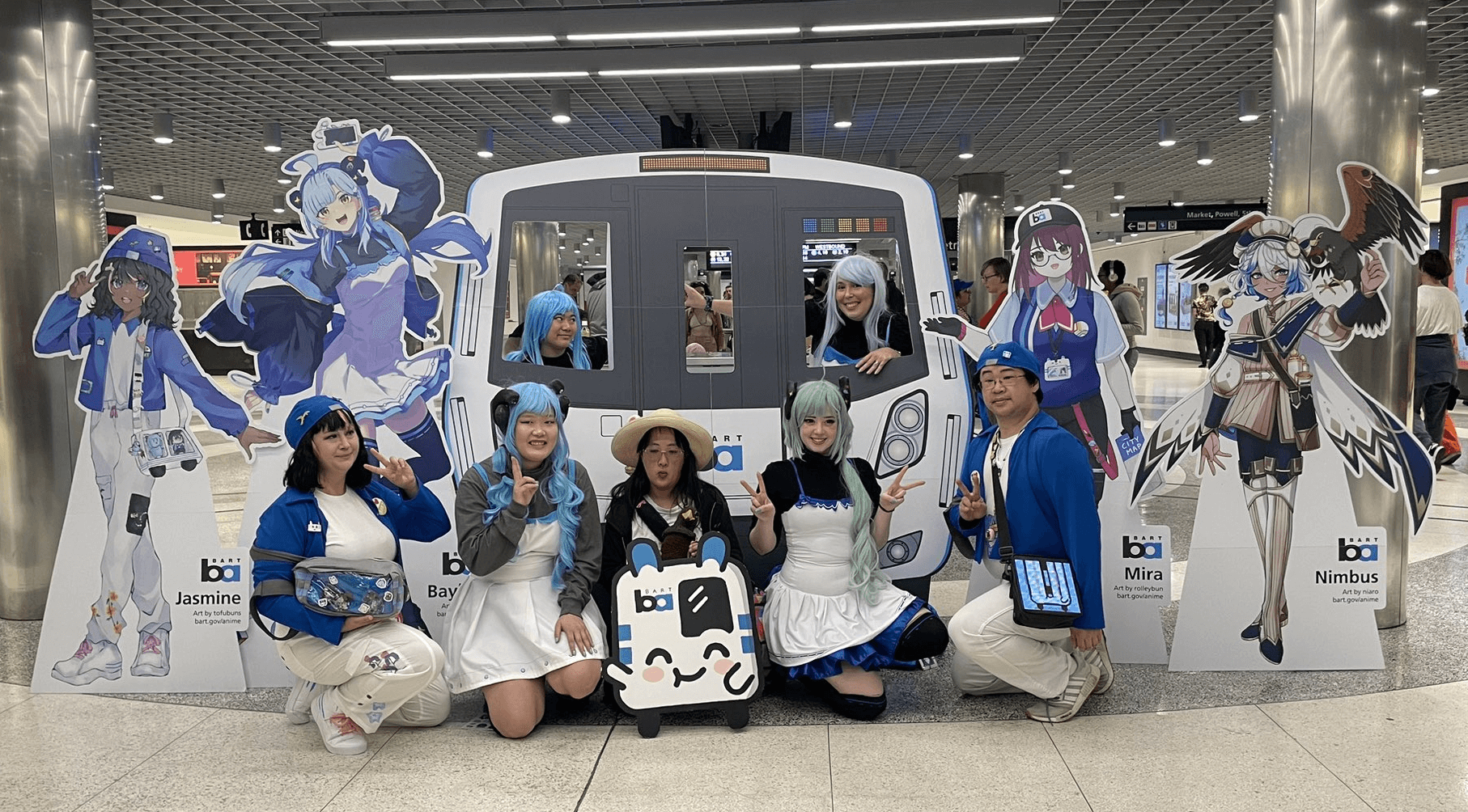 Photo of BART anime mascots cosplayers