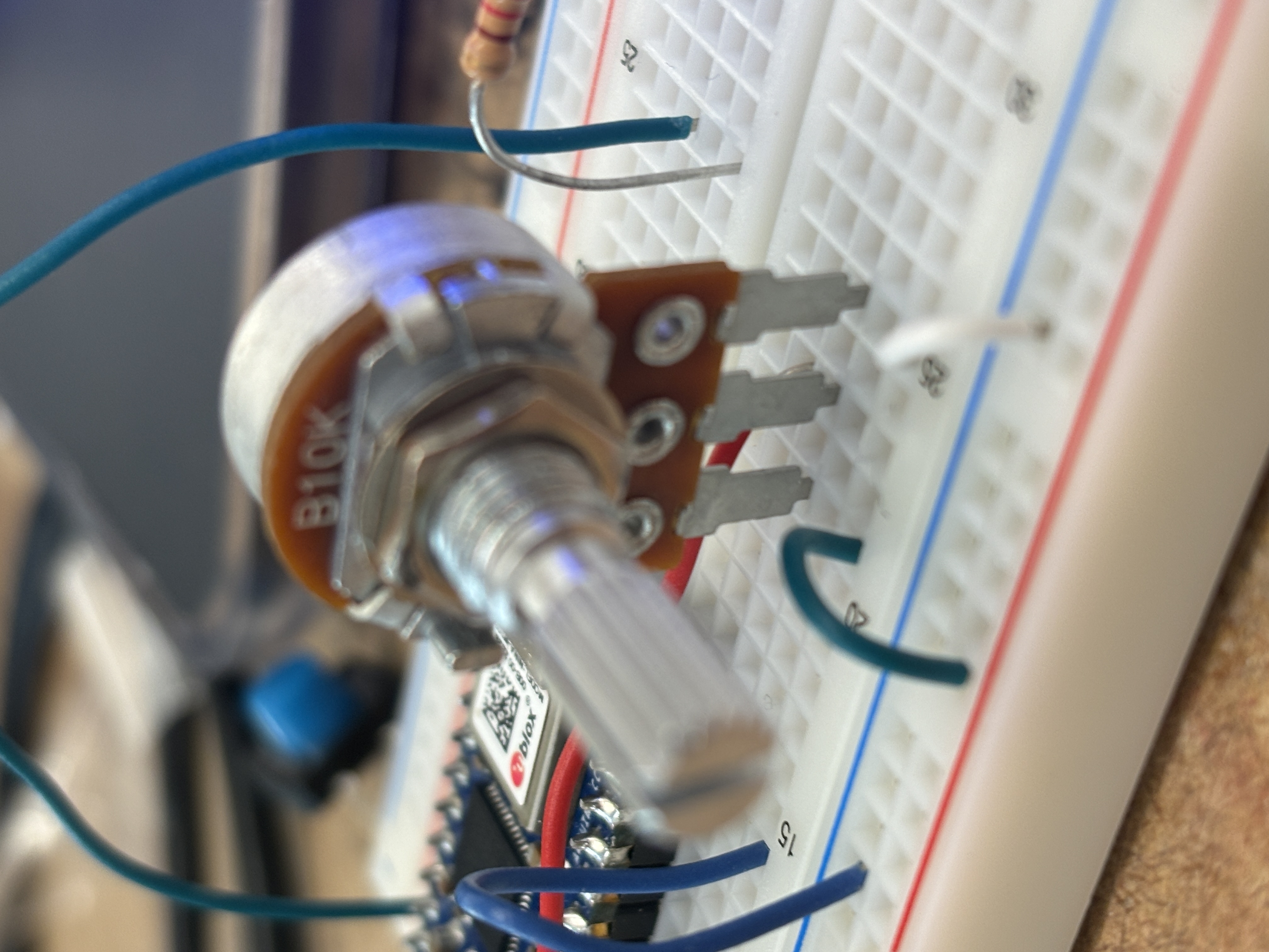 close-up on potentiometer
