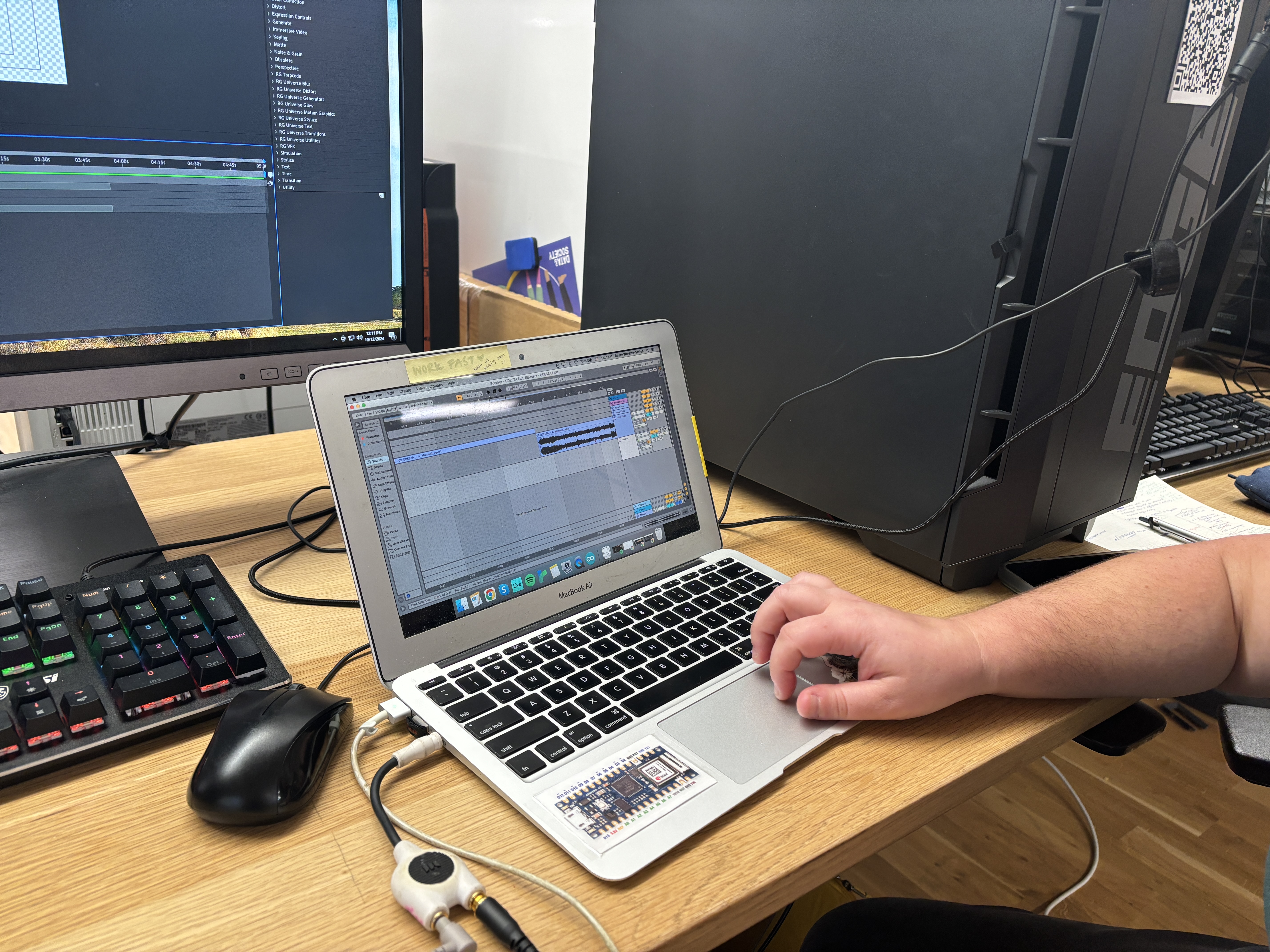 devan working in Ableton
