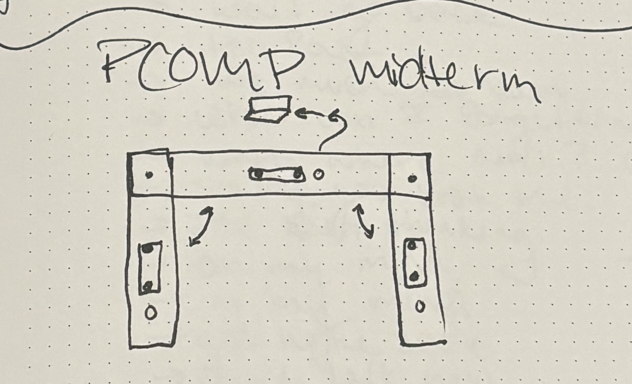 original sketch of the set-up w/ ultrasonic and audio sensors