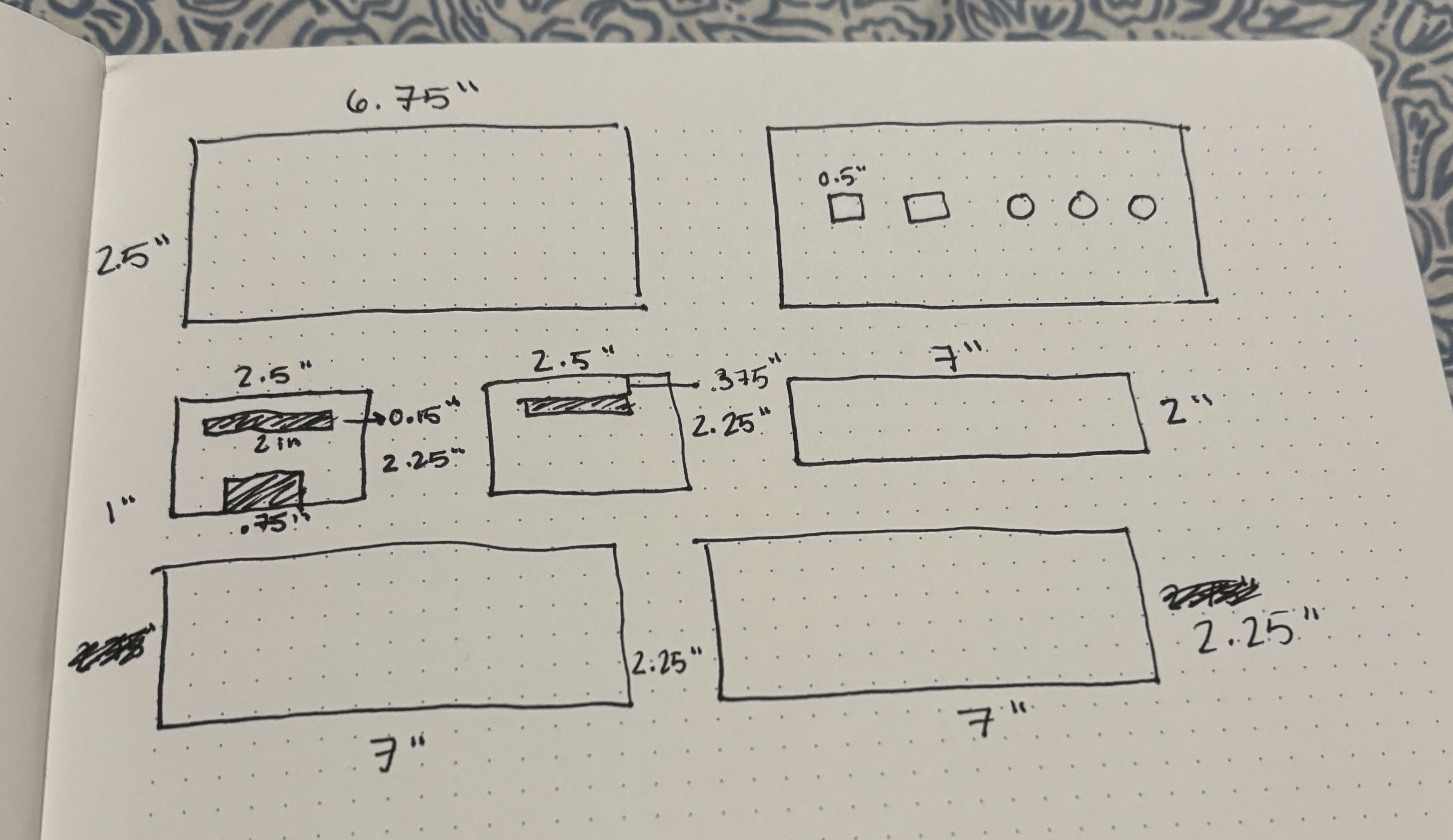 sketch with dimensions for laser cutting