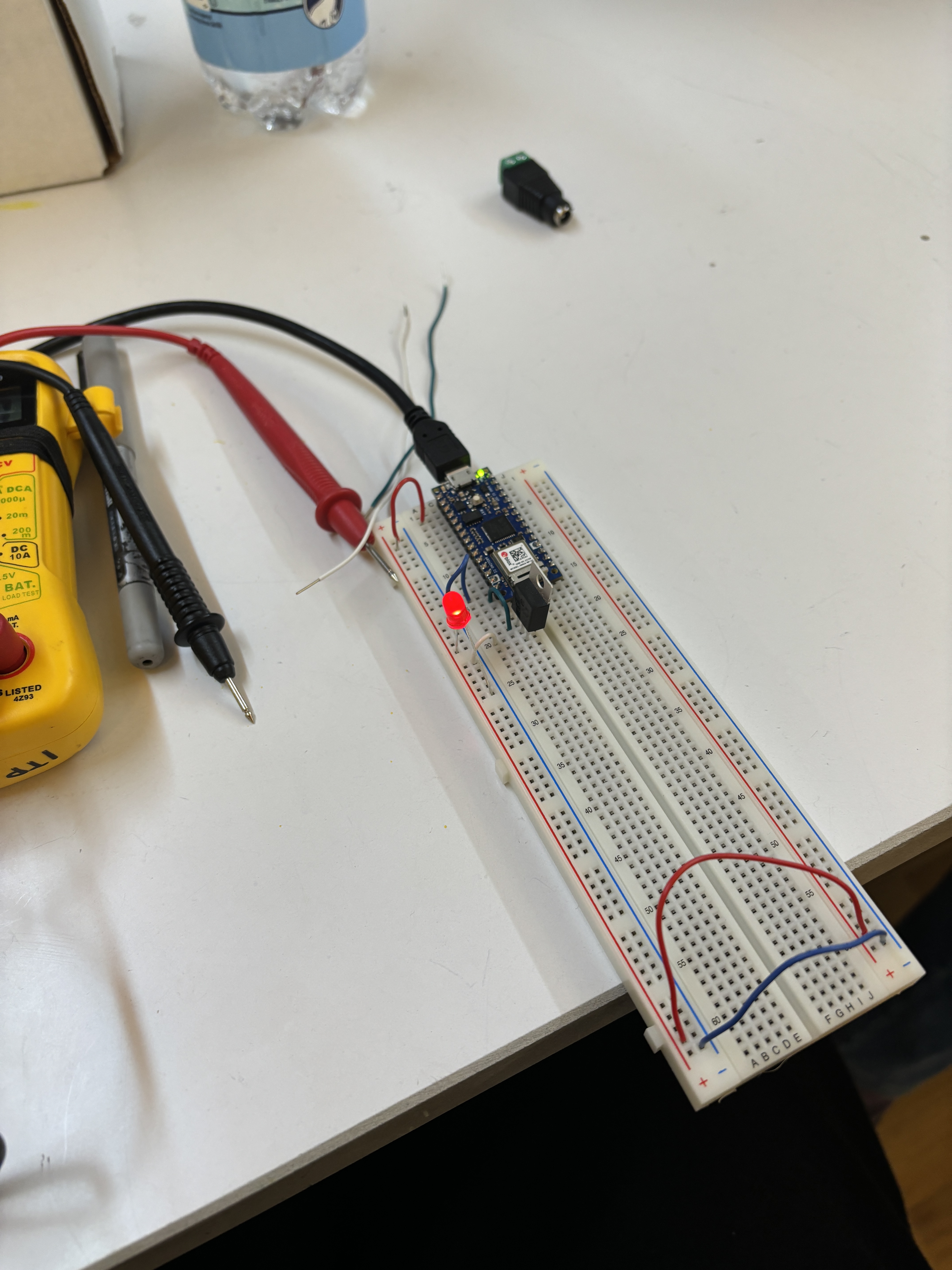 arduino circuit with LED lit up
