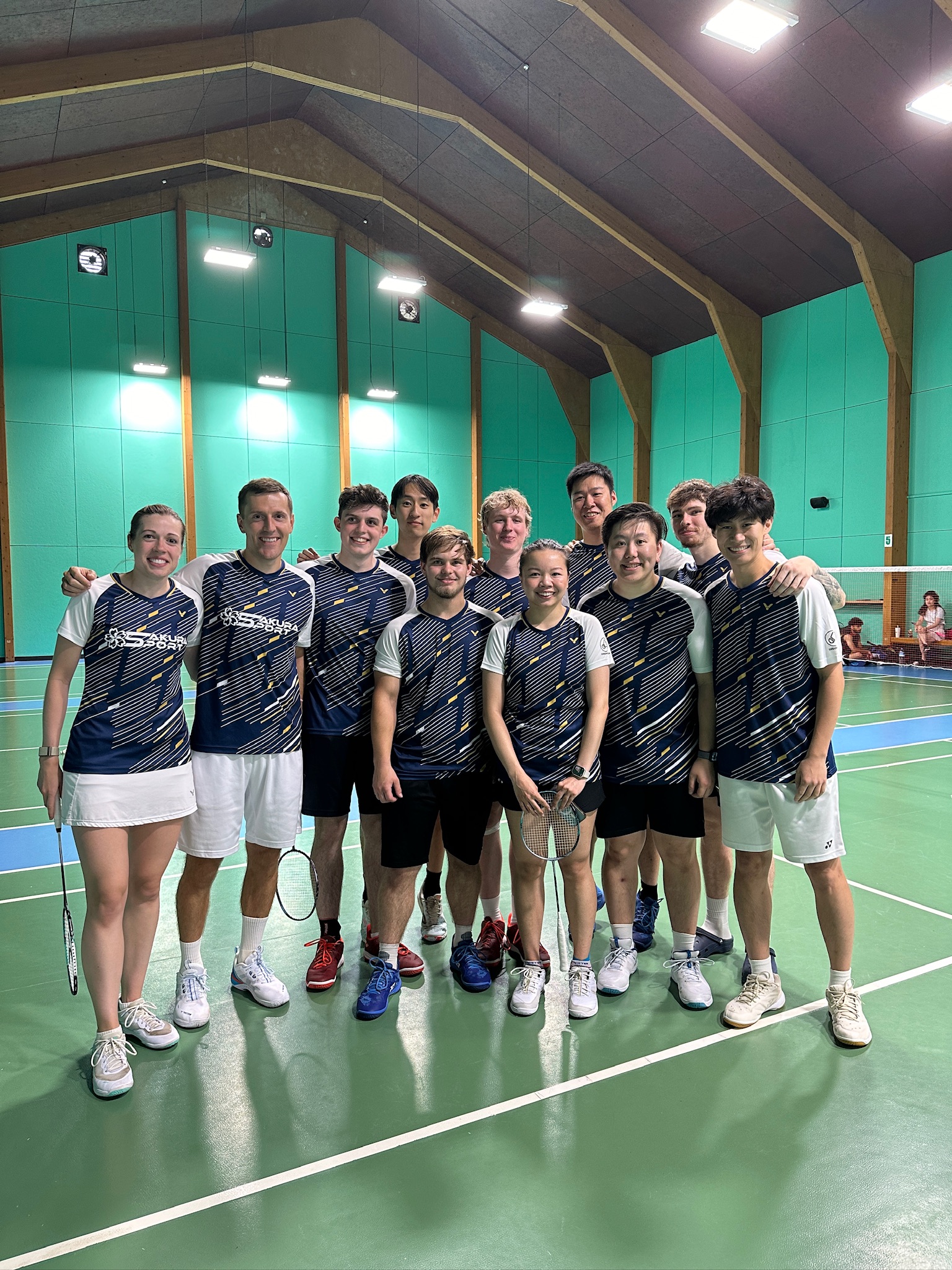 KWBadmintonc members at the exhibition match event