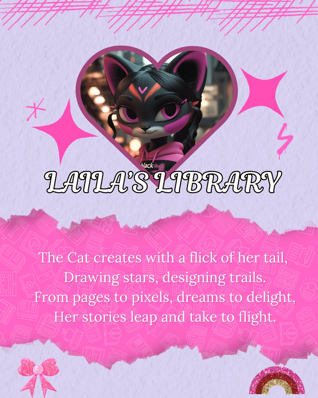 Photo of Laila cat in a heart frame.