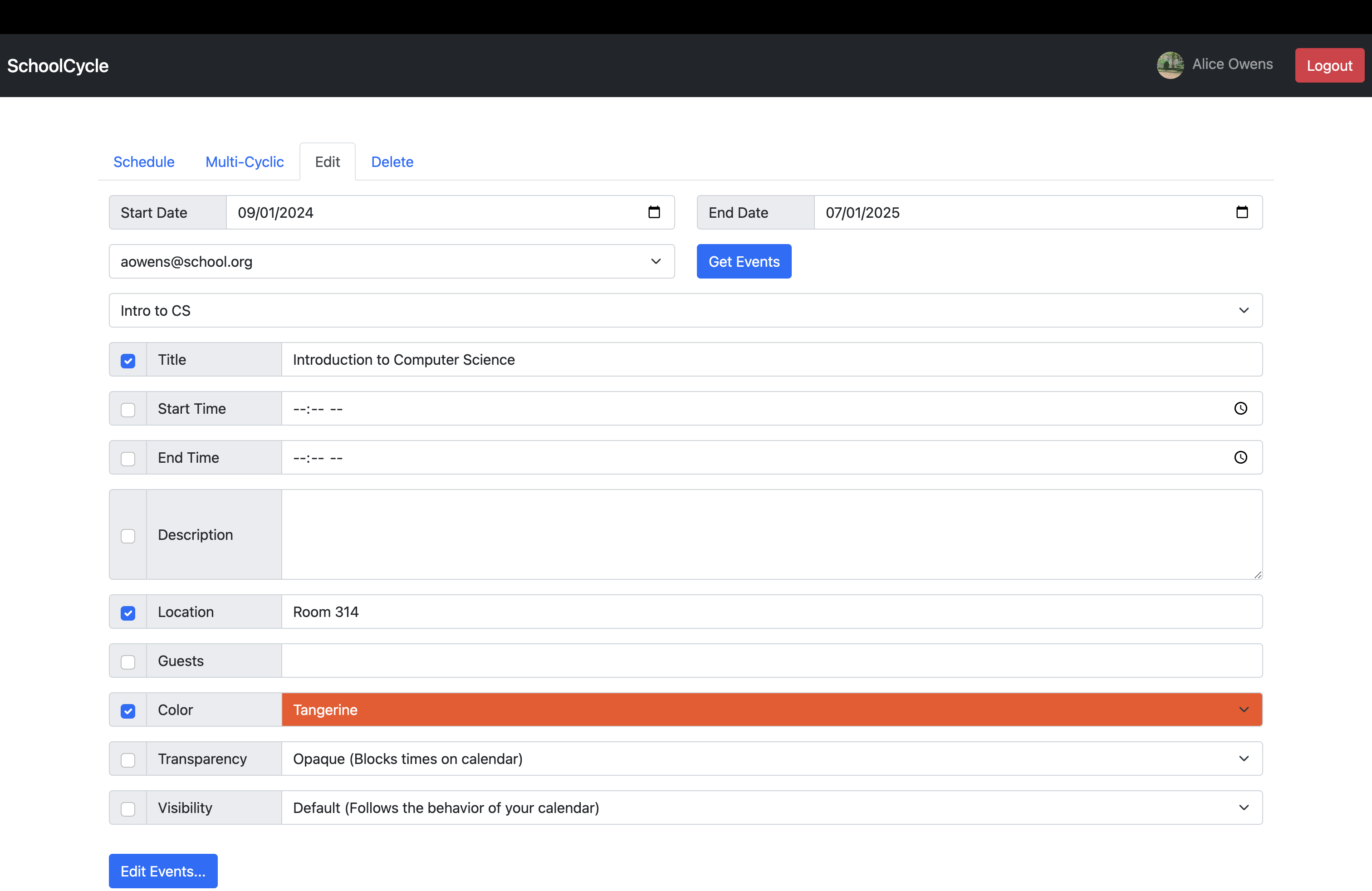 SchoolCycle Main Page