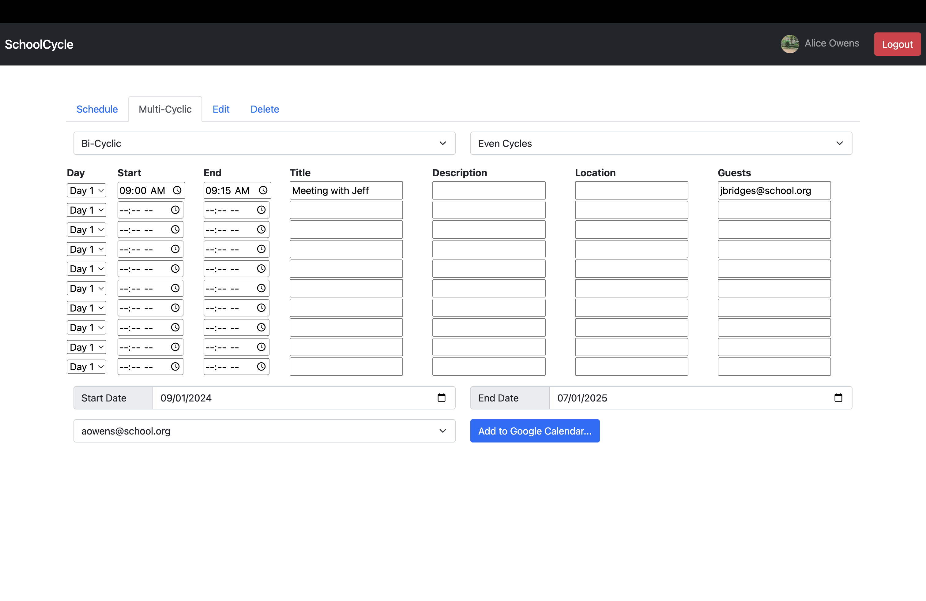 SchoolCycle Main Page