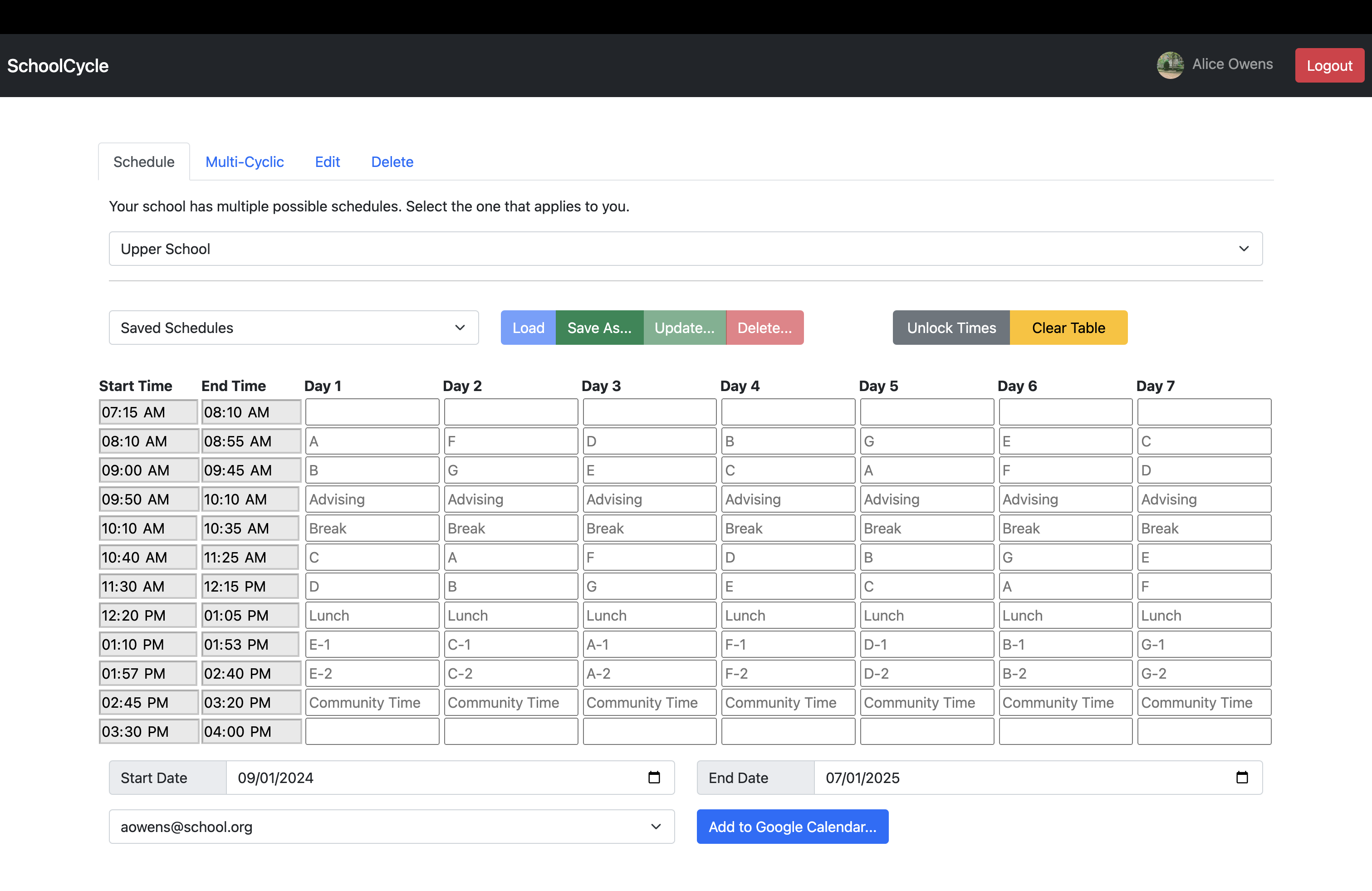 SchoolCycle Main Page